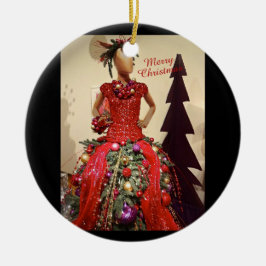 Afrocentrisch persformulier Mannequin-kerstboom Keramisch Ornament