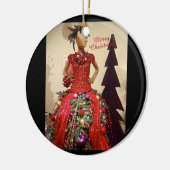 Afrocentrisch persformulier Mannequin-kerstboom Keramisch Ornament (Links)