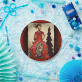 Afrocentrisch persformulier Mannequin-kerstboom Papieren Bordje (Feest)