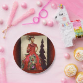 Afrocentrisch persformulier Mannequin-kerstboom Papieren Bordje (Feest)