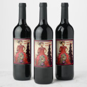 Afrocentrisch persformulier Mannequin-kerstboom Wijn Etiket (Flessen)