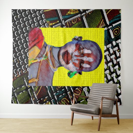 Afrocentrisch Tapestry Art Print Wandkleed (In Situ (horizontaal))