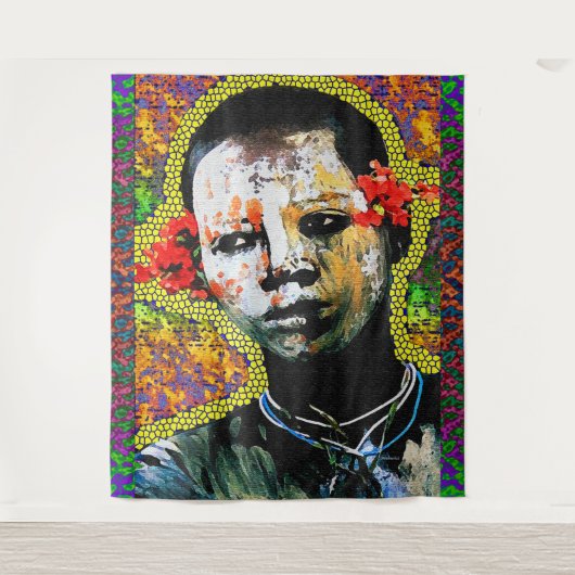 Afrocentrisch Tribaal Religieus Wandkleed (Voorkant)