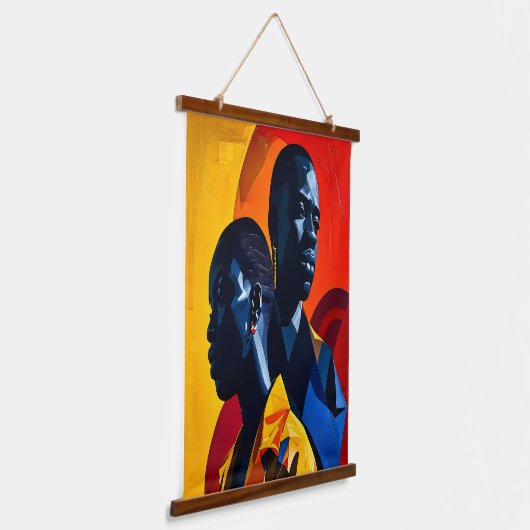 Afrocentrische Abstracte kunst Hangend Wandkleed (Gebogen)