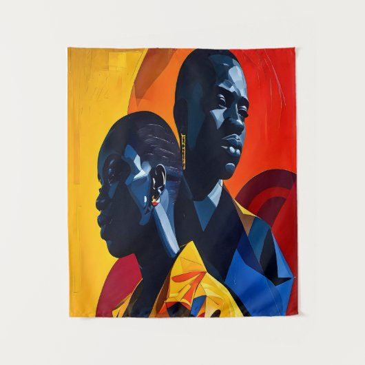 Afrocentrische Abstracte kunst Wandkleed (Voorkant)