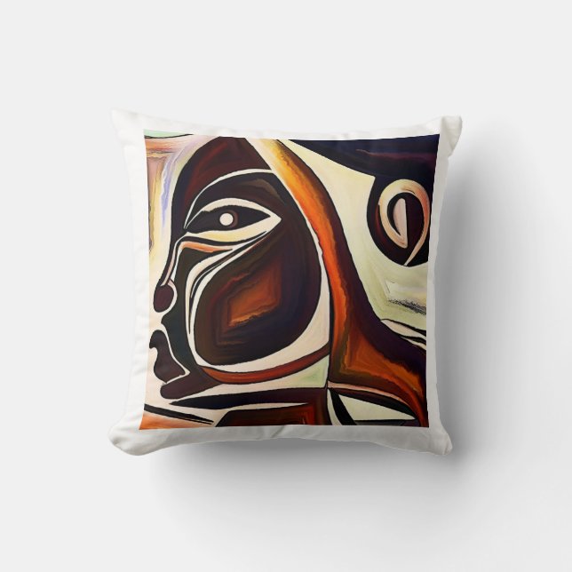 Afrocentrische Abstracte zwarte vrouw Kussen (Voorkant)