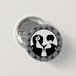 Afrocentrische Abstracte zwarte vrouwen Ronde Button 3,2 Cm