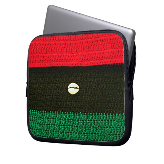 Afrocentrische Artisan Haakprint Electronics Bag Laptop Sleeve (Voorkant Links)