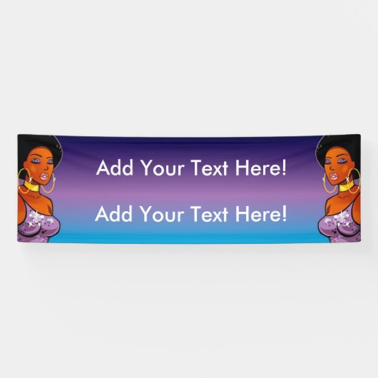 Afrocentrische banner van 2,5 x 8 inch (Horizontaal)