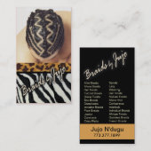 Afrocentrische braids - Afrikaanse Cornrows Hair S Visitekaartje (Voorkant / Achterkant)