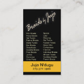 Afrocentrische braids - Afrikaanse Cornrows Hair S Visitekaartje (Achterkant)