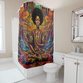 Afrocentrische buddhacore 003 douchegordijn (In situ)