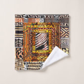 Afrocentrische geometrie: culturele flair bad handdoek (Wasdoekje)