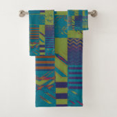 Afrocentrische geometrische print  bad handdoek (Insitu)