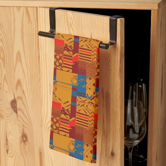 Afrocentrische geometrische print theedoek