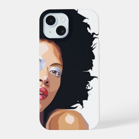 Afrocentrische iPhone 15 Hoes Case (Achterkant)