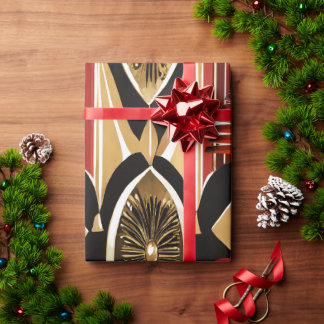 Afrocentrische Kerstmis Naadloos - 30-inchesx30-vo Cadeaupapier