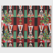 Afrocentrische Kerstmis Naadloos Cadeaupapier (Vlak)