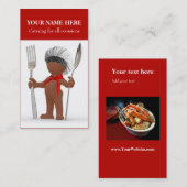 Afrocentrische "Koele schil": Cook Cafe Bistro Cat Visitekaartje (Voorkant / Achterkant)