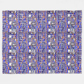 Afrocentrische Kuba doek geometrische dans motief Fleece Deken (Voorkant (Horizontaal))