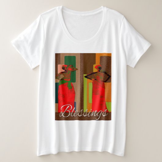 Afrocentrische kunst grote maat t-shirt (Design voorkant)