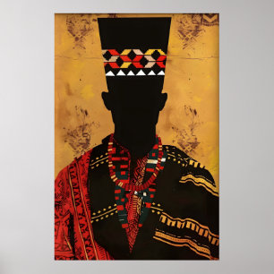Afrocentrische kunstprint gezichtloze man silhouet poster