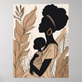 Afrocentrische lijnkunst met aardetinten poster (Voorkant)