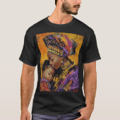 Afrocentrische moeder en kind omarmen T-shirt (Voorkant)