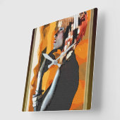 Afrocentrische Pop kunst Vierkante Klok (Hoek)