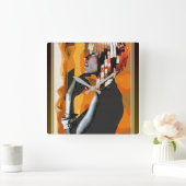 Afrocentrische Pop kunst Vierkante Klok (Huis)