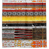 Afrocentrische rustieke patina douchegordijn (Voorkant)