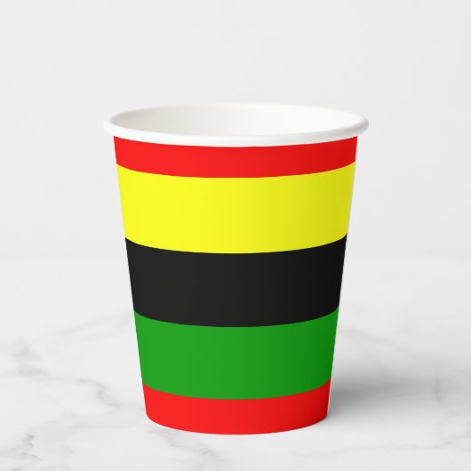 Afrocentrische strips papieren bekers (Achterkant)