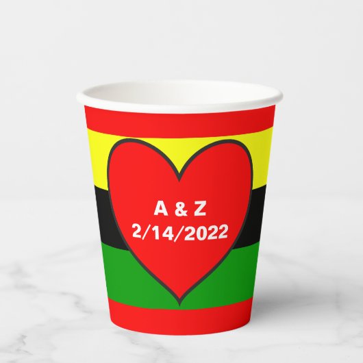 Afrocentrische strips papieren bekers (Voorkant)