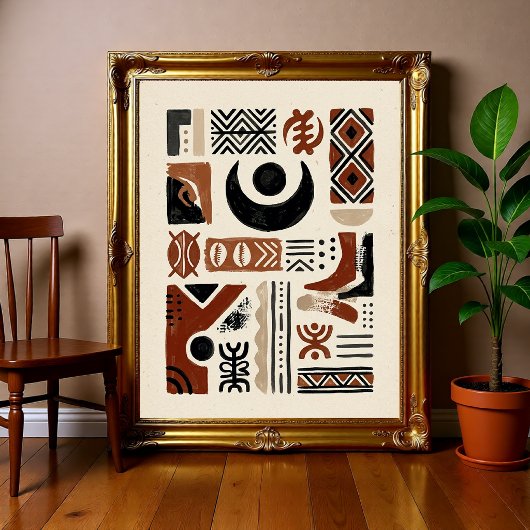 Afrocentrische Tribale Abstracte Poster