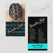 Afrocentrische vlechten - African Cornrows Hair St Visitekaartje (Voorkant / Achterkant)