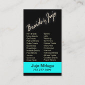 Afrocentrische vlechten - African Cornrows Hair St Visitekaartje (Achterkant)