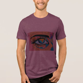 Afrocentrische vrouw één oog dicht en één oog dich Tri-Blend shirt