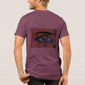 Afrocentrische vrouw één oog dicht en één oog dich Tri-Blend shirt (Achterkant)