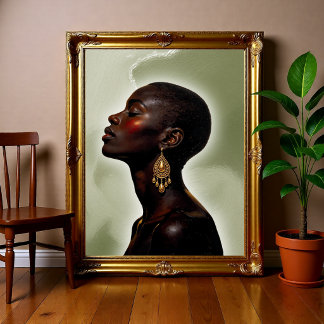 Afrocentrische vrouwenportret, minimalistische Afr Poster