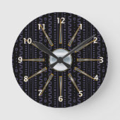 Afrocentrische wandklok van modedoek (Voorkant)