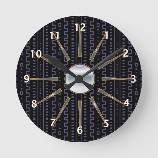 Afrocentrische wandklok van modedoek (Voorkant)
