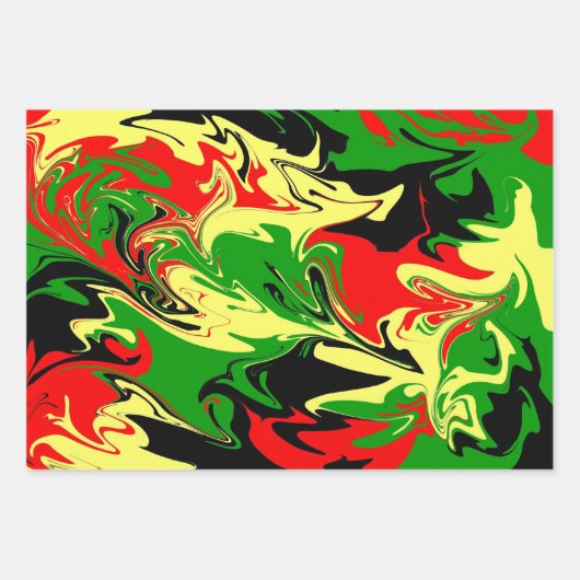 Afrocentrische wervelingen inpakpapier vel (Voorkant)