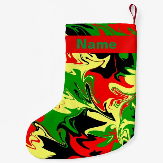 Afrocentrische wervelingen kleine kerstsok (Achterkant)