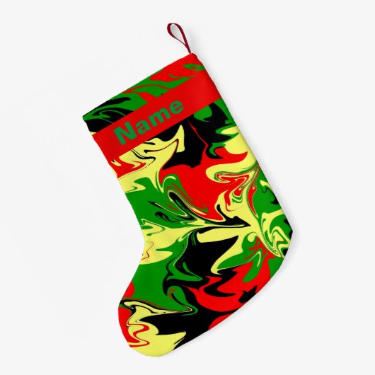 Afrocentrische wervelingen kleine kerstsok (Achterkant (Hangend))