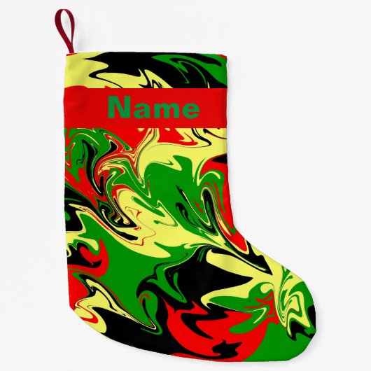 Afrocentrische wervelingen kleine kerstsok (Voorkant)