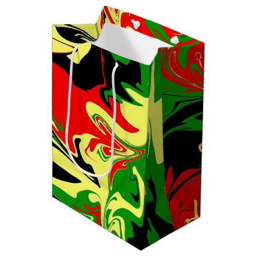 Afrocentrische wervelingen medium cadeauzakje (Voorkant Gekanteld)