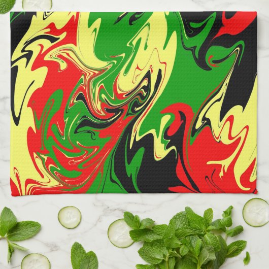 Afrocentrische wervelingen theedoek (Gevouwen)