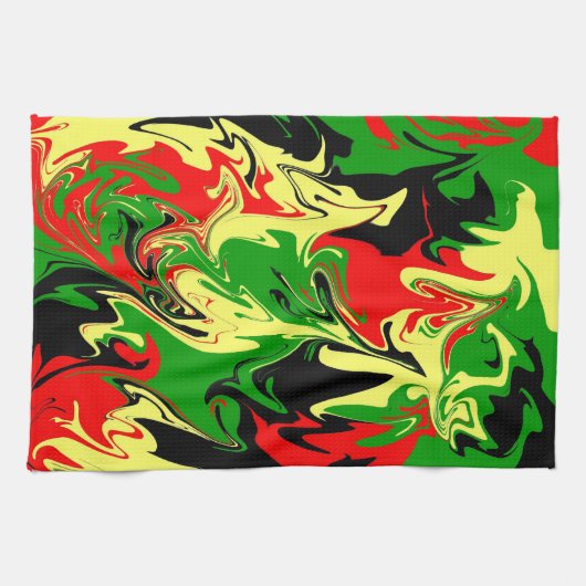 Afrocentrische wervelingen theedoek (Horizontaal)