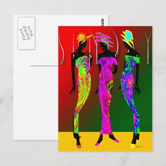 Afrocentrische zondagskerk briefkaart (Voorkant / Achterkant)