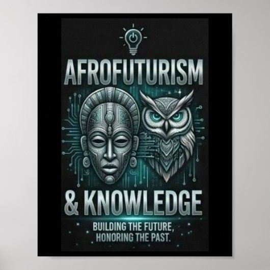 Afrofuturisme Kennis Afrikaans Masker Uil Schakeli Poster (Voorkant)